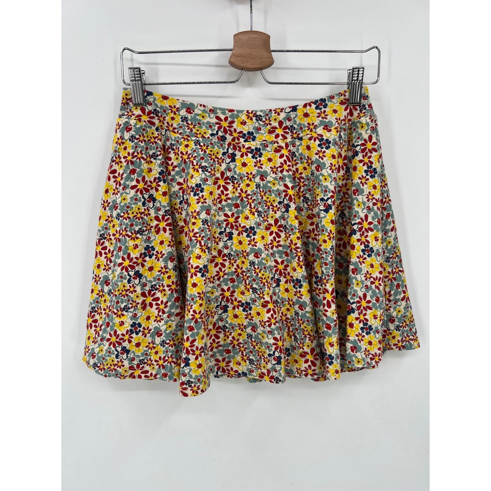Toad&Co Size M Birdie Skort Floral Tencel Organic Cotton Active Skort Yellow Red